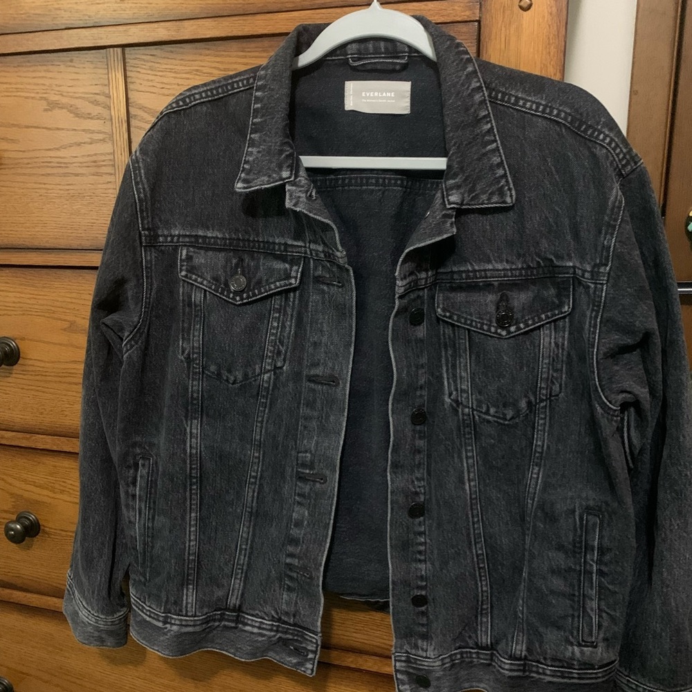 NWOT Everlane Black Denim Jean Jacket Size Large